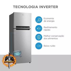 Geladeira Frost Free Midea 394L Inverter Prata