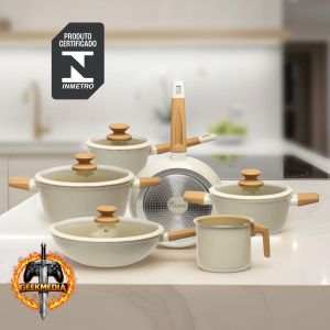 Jogo de Panelas Elara Soft Ceram 6 Peças