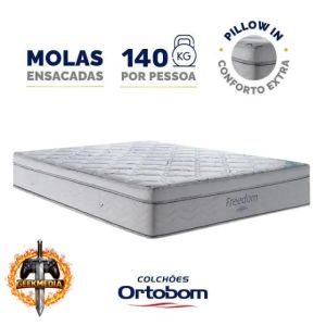 Colchão de Molas Ensacadas D33 Pillow In Ortobom Freedom Queen 158cm