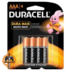 Pilha Alcalina Palito Duracell AAA 4 Unidades
