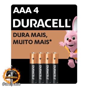 Pilha Duracell Alcalina AAA - 4 Unidades
