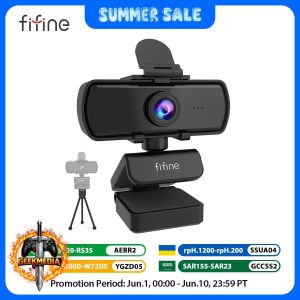 Webcam Fifine K420 2K com Microfone e Tripé