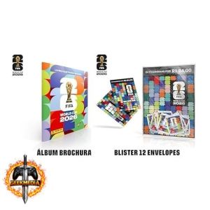 Kit Álbum Brochura  12 Envelopes de Figurinhas Copa do Mundo da Fifa 2026