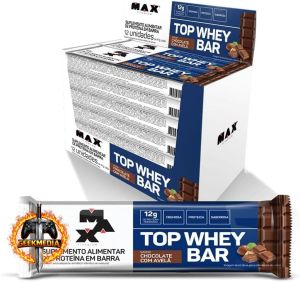 Top Whey Bar Max Titanium Chocolate com Avelã 12un