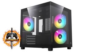 Gabinete Gamer Aquário Acegeek Ori Mini-Tower Lateral de Vidro, Com 3 Fans