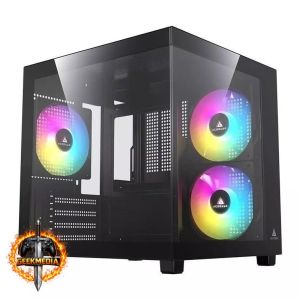 Gabinete Gamer Acegeek Ori Rainbow Mini-Tower com 3 Fans