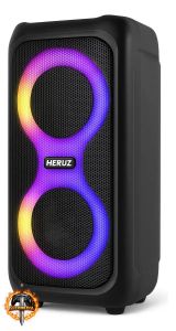 Caixa de Som Bluetooth Heruz Boombox 10W com Rádio FM e USB