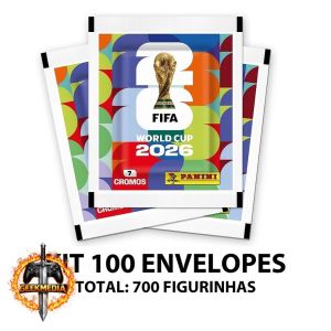 Kit 100 Envelopes de Figurinhas Panini Copa do Mundo 2026 Fifa World Cup
