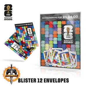 Kit 12 Envelopes de Figurinhas da Copa do Mundo da FIFA 2026  Cartela