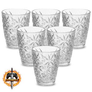 Jogo 6 Copos Diamond Egípcio 300ml Vidro Grosso