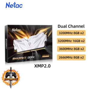 Memória RAM Netac 16GB (2x8GB) DDR4 3200MHz Branca