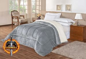 Cobertor Queen Size Grosso Luxo La Carneiro Fofinho Cinza
