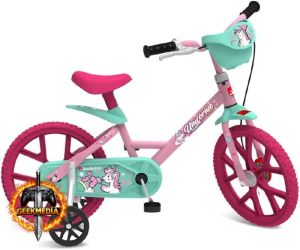 Bicicleta Aro 14 Unicórnio - Rosa