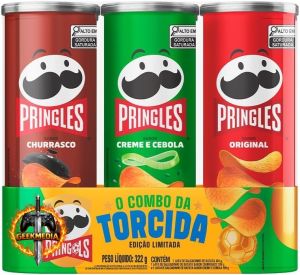 2x Salgadinho Batata Frita Pringles Tripack Festa do Futebol 322g