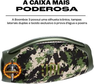 JBL Boombox 3 Bluetooth - À Prova D'água e Poeira - Camuflada
