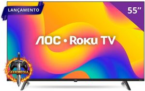 Smart TV AOC 55" LED ROKU 4K Wi-Fi 55U7045/78G Bivolt