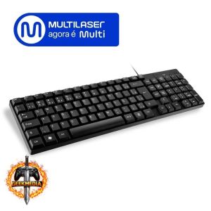 Teclado Com Fio Compacto Conexão USB Resistente Água Preto Multi - TC193