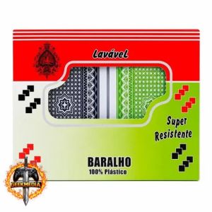 Baralho Duplo 108 Cartas Plástico Lavável à Prova D'água