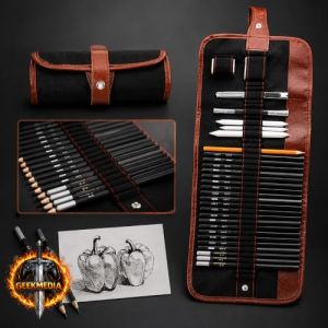 Kit Lápis de Desenho Profissional 29 Peças com Estojo Portátil
