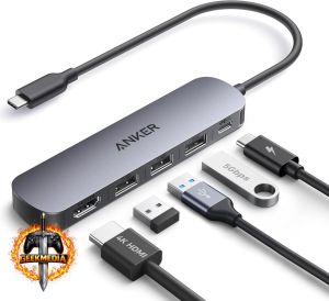 Anker Hub USB-C 5 em 1 - HDMI 4K 100W - Compacto
