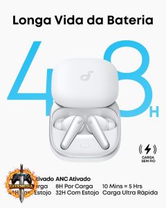 Fone de Ouvido Anker Soundcore Liberty 5 - Cancelamento de Ruído Adaptativo
