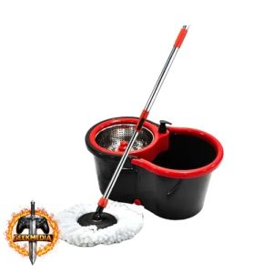 Powermaid Mop Giratório Pro - Dois Baldes com Centrífuga de Aço Inox