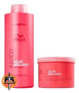 Kit Wella Invigo Color Brilliance Shampoo 1L  Máscara 500g
