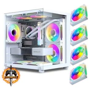 Gabinete Gamer Aquário Em Vidro Com 4 Fans Rgb