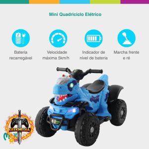 Quadriciclo Elétrico Infantil Dino MaxiToys