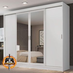Guarda-Roupa Casal Madesa Austin 4 Portas Correr com Espelhos