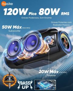 Caixa de Som Basike 80W RMS