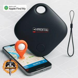 Mini Localizador Smart Tag GPS Com Cordão Chaveiro - Compatível iPhone - Preto