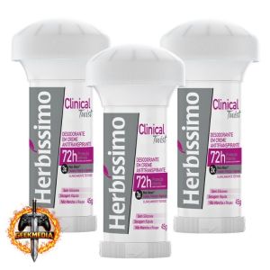 Kit Desodorante Twist Antitranspirante Herbíssimo Clinical Rosa 45G (3 unidades)