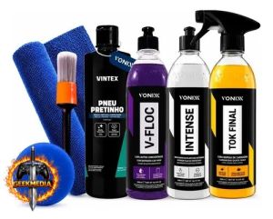 Kit Lavagem Automotiva Vonixx V-Floc Cera Intense Pretinho 500ml