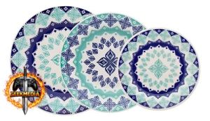 Aparelho de Jantar Biona Lola Donna 24 Peças Estampa Geométrica