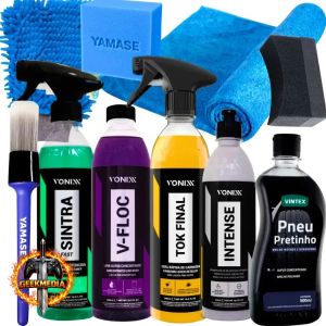 Kit Lavagem Automotiva Vonix: Shampoo, Cera, Tok Final, Intense, Sintra Fast