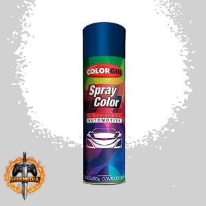 Tinta Spray automotiva Branco Fosco 8090 300ml Colorgin