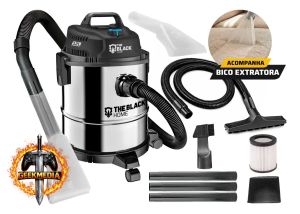 Aspirador De Pó E Água Inox Turbo 12 Litros 1200w Com Soprador E Bico Extratora Multiuso Tbac120