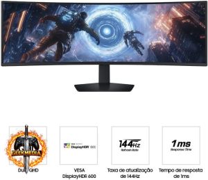 Samsung Odyssey G9 49" - DQHD 144Hz - 1ms - Preto