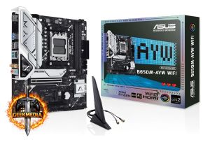 Placa Mãe Asus B650m Ayw Wi-fi B650 Amd Am5 Ddr5 Matx Preto Cinza-escuro
