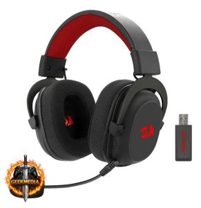 Headset Gamer Redragon Zeus Pro Sem Fio 2.4ghz 7.1 Rgb Pret