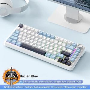 Teclado Mecânico Gamer Sem Fio Freewolf F75 RGB