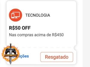 Cupom de Desconto Shopee - R50 OFF em Tecnologia