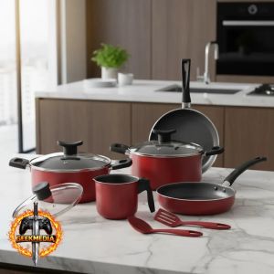 Jogo De Panelas Antiaderente Ruby 7 Peças Brinox Vermelho