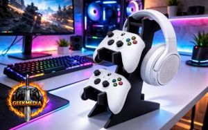 Suporte Gamer Porta Controle Videogame Para Ps4 Xbox Ps5 Fone de Ouvido Headset