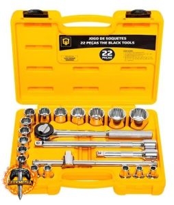 Jogo Kit De Soquetes Ferramentas Manuais Chave Catraca Reversível 1/2 Pol 8 A 32mm