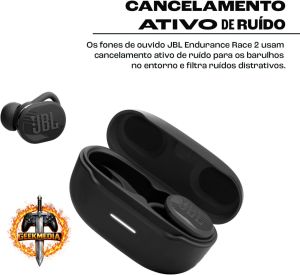 Fone de Ouvido JBL Endurance Race TWS Esportivo À Prova D'água - Preto