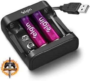 Carregador de Pilhas e Baterias USB com 2 Pilhas AA 1500mAh recarregáveis