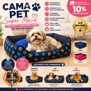 Cama Pet Caminha Super Macia com Almofada