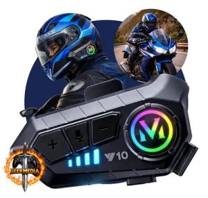 Fone De Ouvido Para Capacete Intercomunicador Bluetooth Headset Rgb Sem Fio